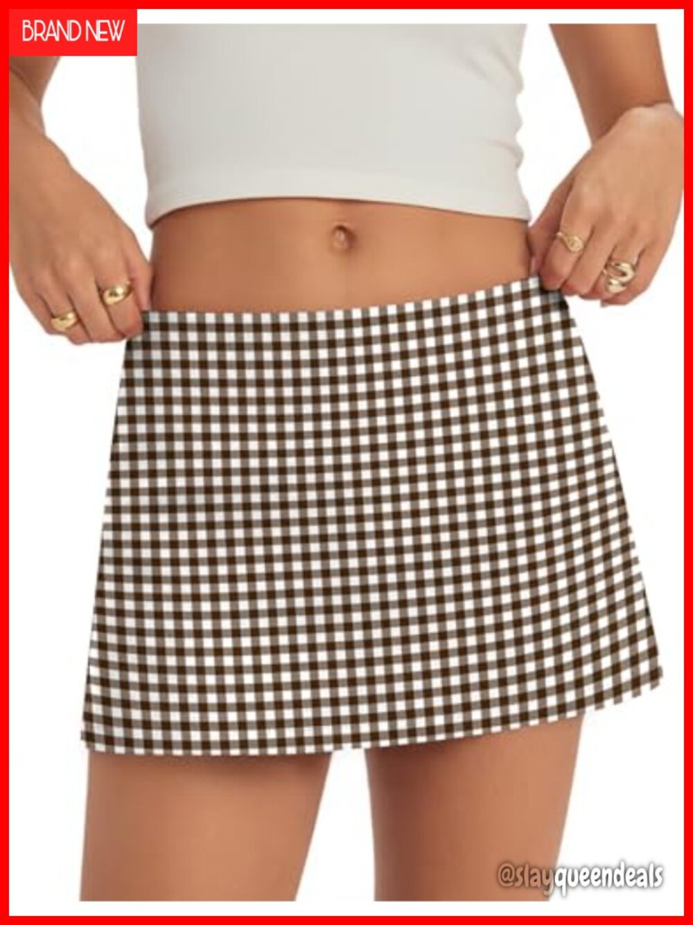 Micoson Cotton Linen Skort with Built-in Shorts Low Rise A-Line Y2K Mini Skirt